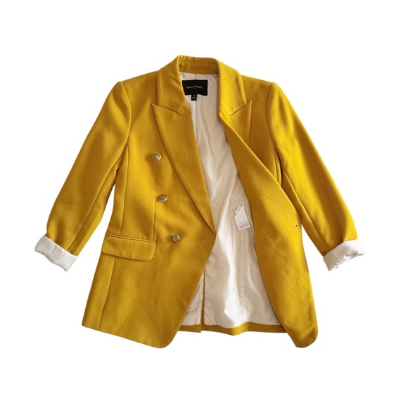NWOT Banana Republic Women's Yellow Double-Breasted Blazer - Picture 7 of 15